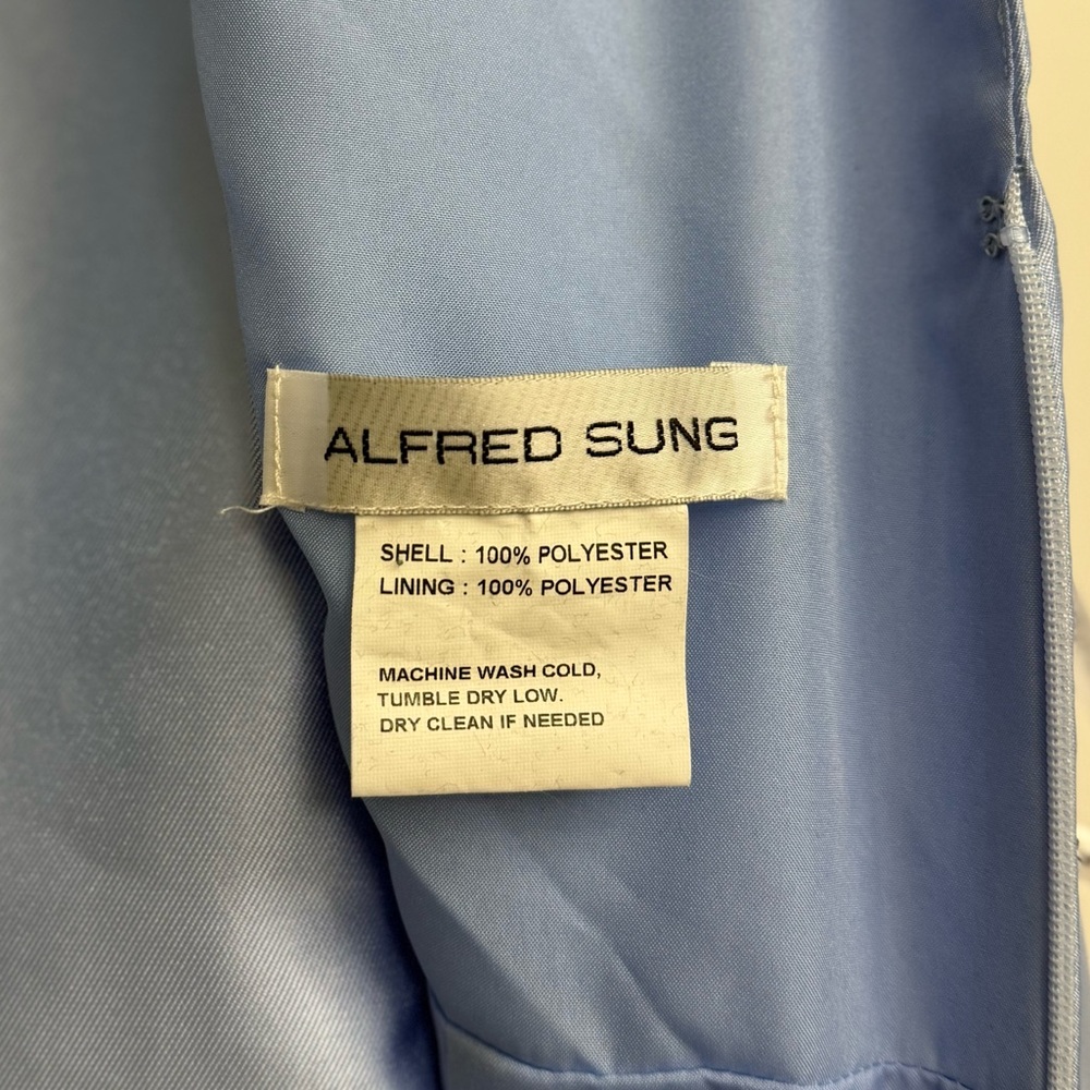 ALFRED SUNG Davis D874 sky blue bridesmaid dress - Picture 10 of 13